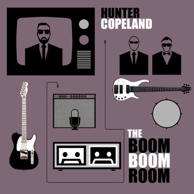 Hunter Copeland - 'The Boom Boom Room' album cover purple with black shadow figures of band and instruments