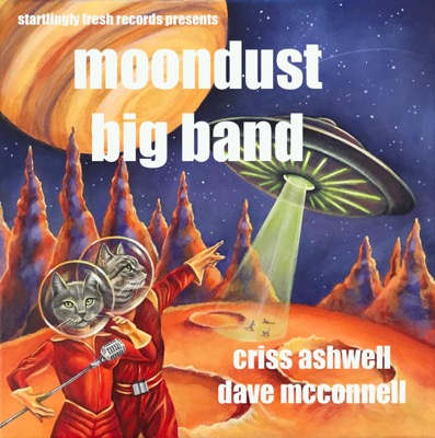 Moondust Big Band The Vocal Tunes album cover shows a UFO beaming up kittens